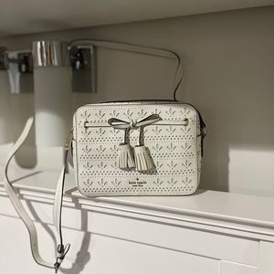 Kate Spade Hayes Perforated Camera Bag White